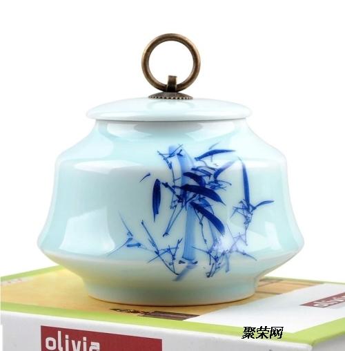 创意方形陶瓷茶叶罐 粉彩牡丹陶瓷茶叶罐厂家